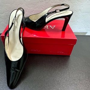 Anne Klein Patent Leather Sling Back Pumps